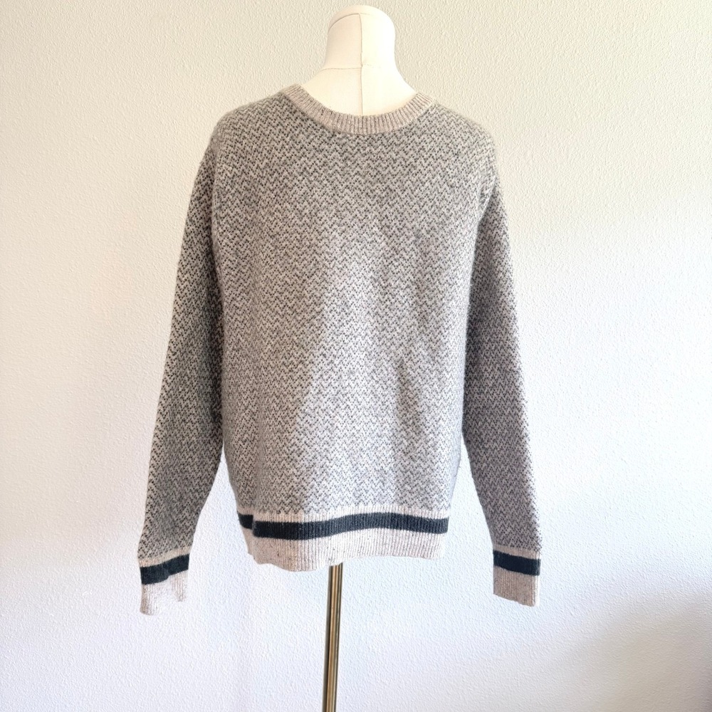 J.Crew Mens Merino‎ Wool Blend Donegal Herringbone Crewneck Sweater Large